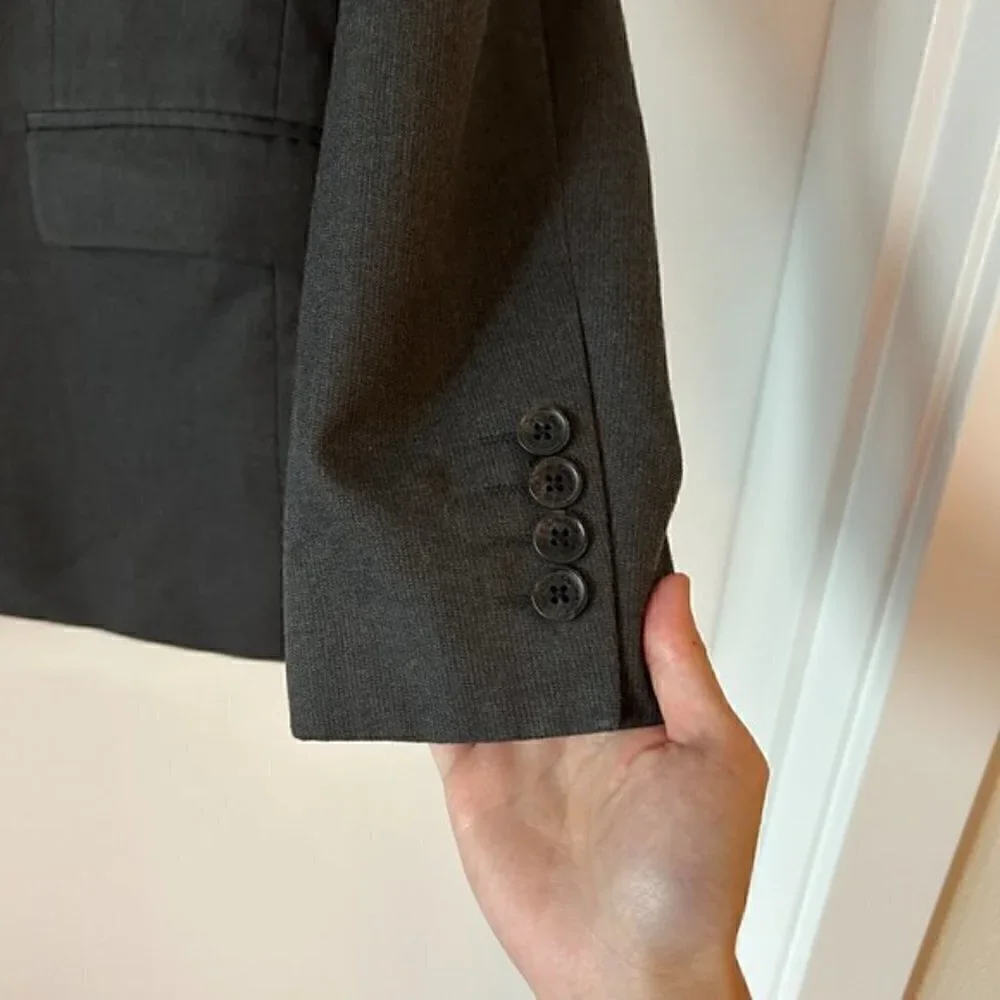 Calvin Klein Men's Dark Gray Wool Blend Double Button Blazer Jacket Size M